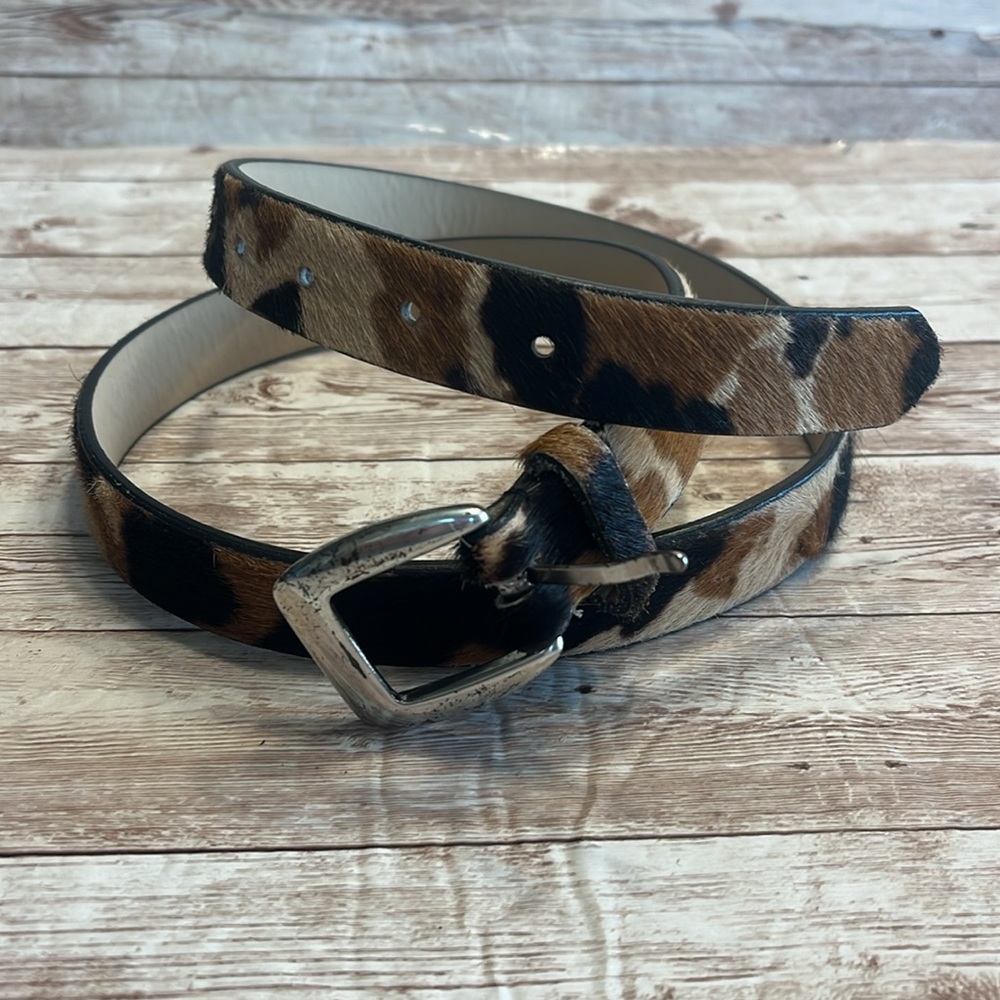 Express Genuine Leather Cow Hide Black and Brown Belt with Solid Brass Buckle